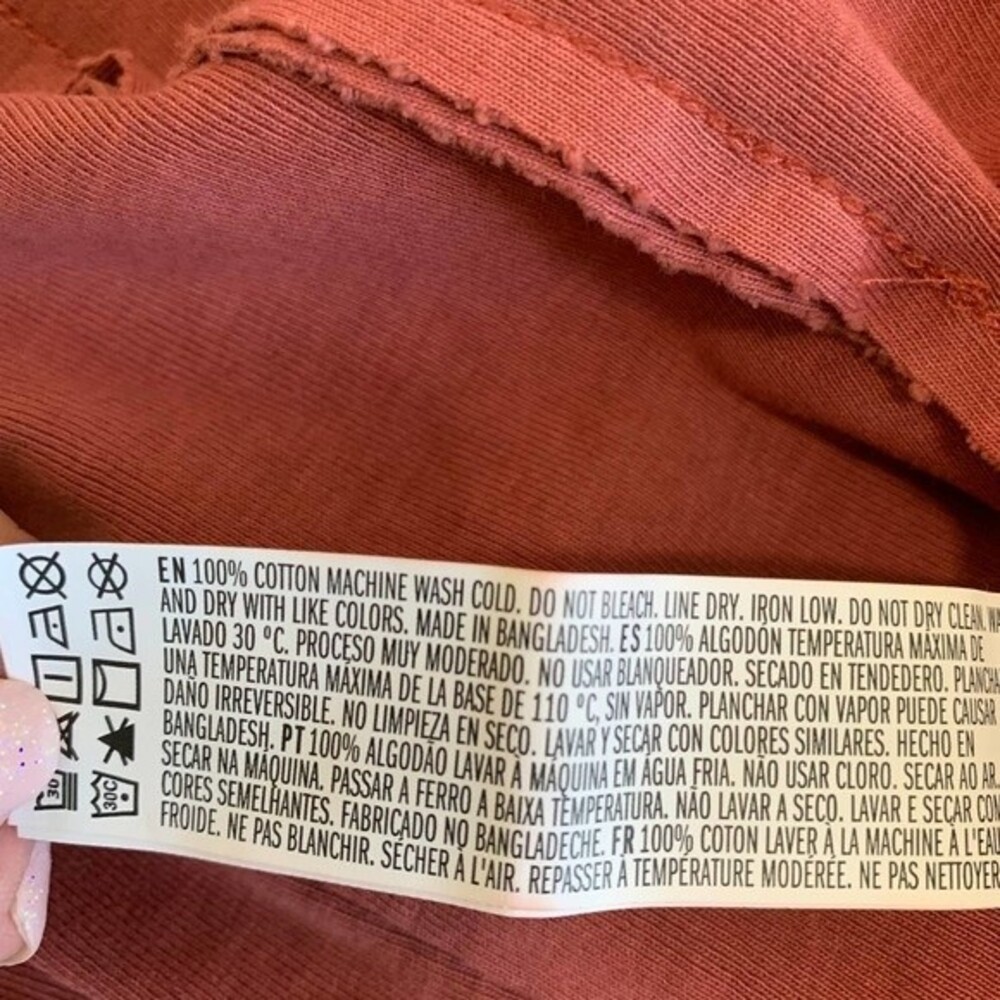 FOREVER21 Brick red top long sleeve Contrast-Seam crop top size S - Picture 8 of 9